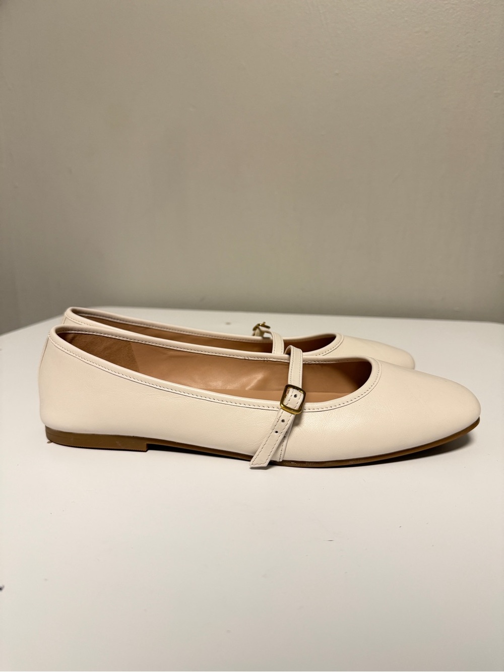 Cole Haan Yelena Mary Jane Ballet Flat, Ivory Leather Shoes Women’s US 8.5 B - Picture 3 of 9
